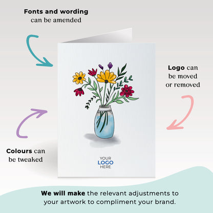 #453 - ‘Jar with Wildflowers’ Personalised Greeting Cards