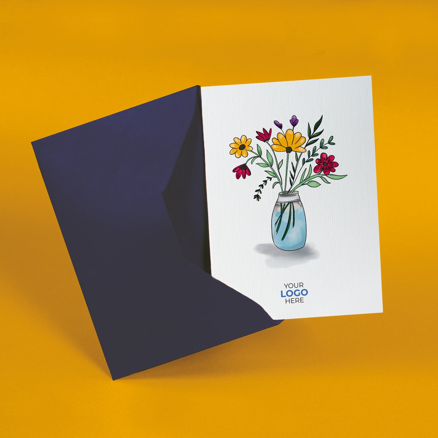 #453 - ‘Jar with Wildflowers’ Personalised Greeting Cards