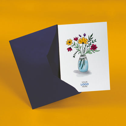 #453 - ‘Jar with Wildflowers’ Personalised Greeting Cards