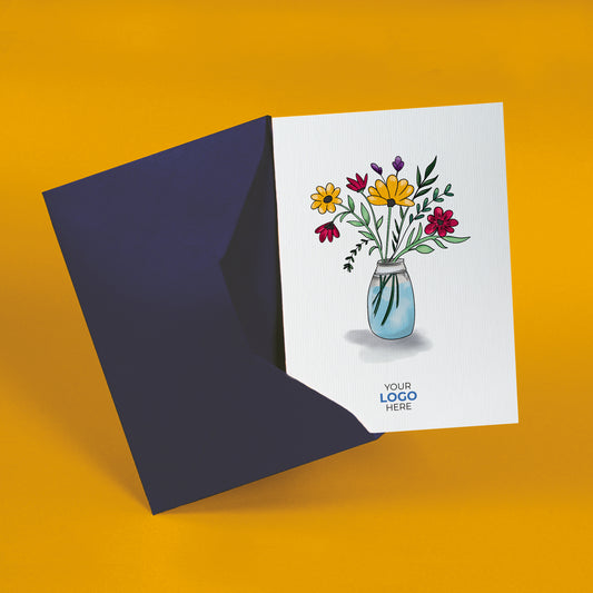 #453 - ‘Jar with Wildflowers’ Personalised Greeting Cards