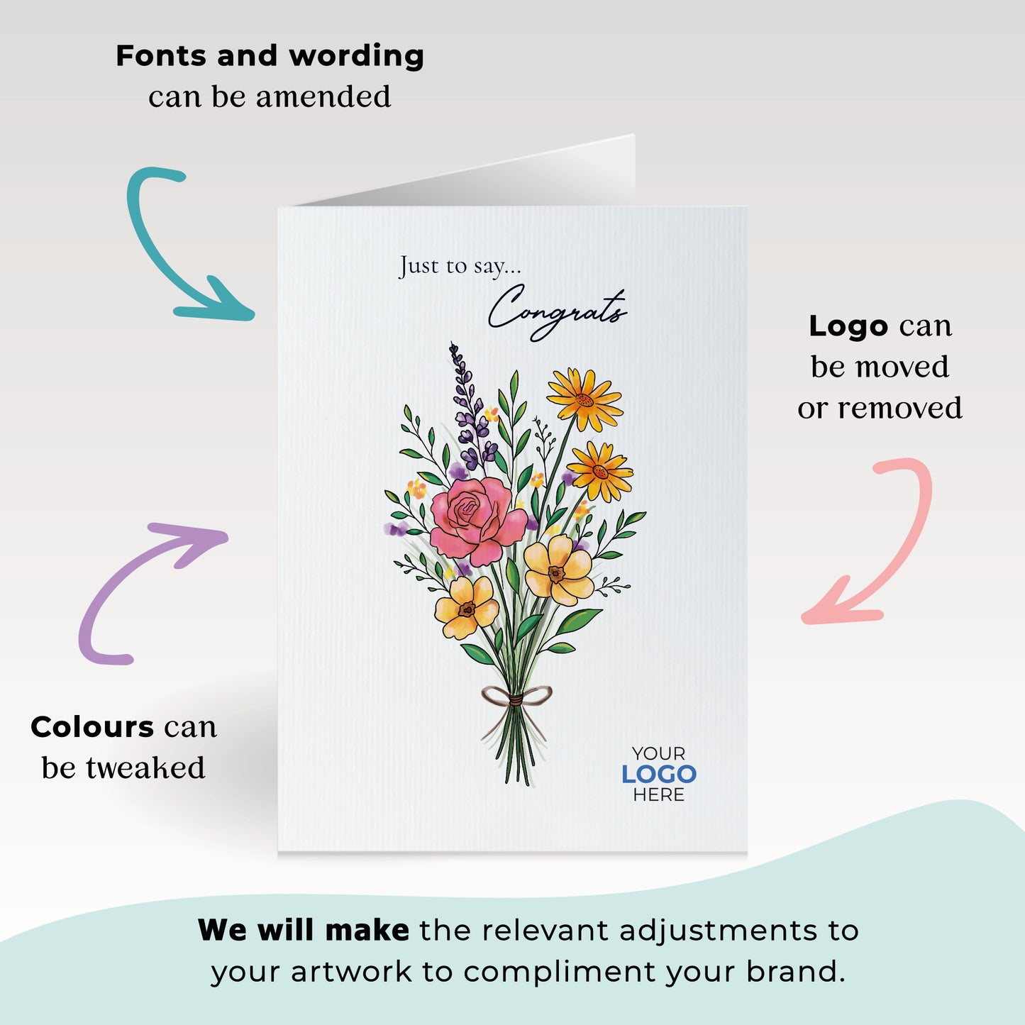 #454 - ‘Wildflower Bouquet’ Personalised Greeting Cards