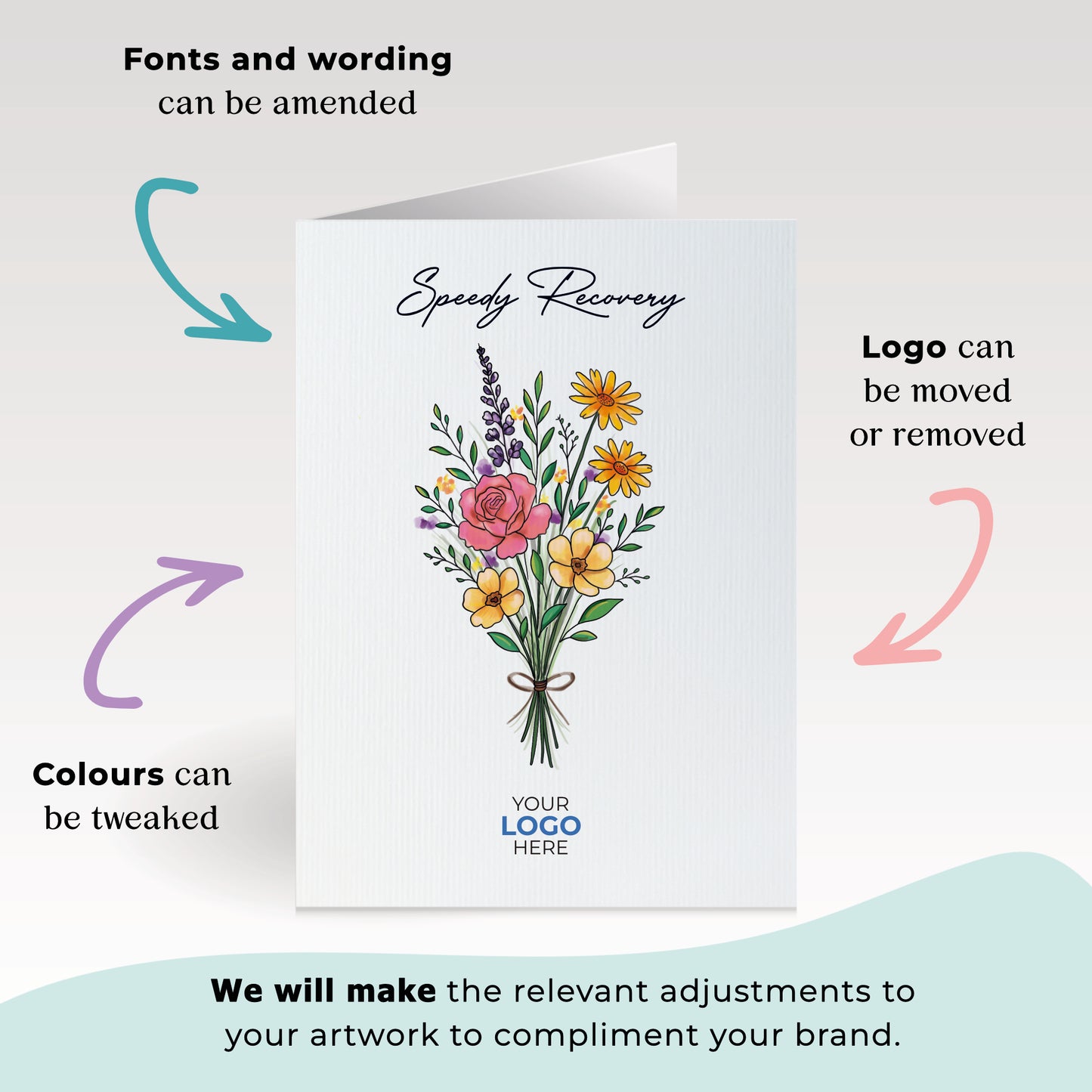 #457 - ‘Wildflower Bouquet’ Personalised Greeting Cards