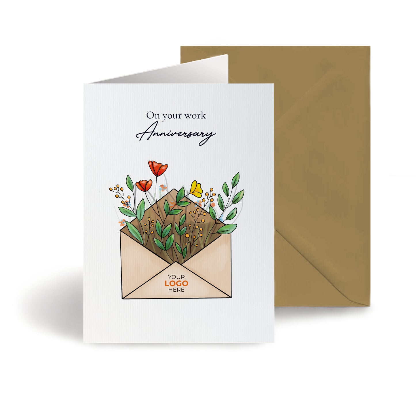 #458 - ‘Envelope with Wildflowers’ Personalised Greeting Cards