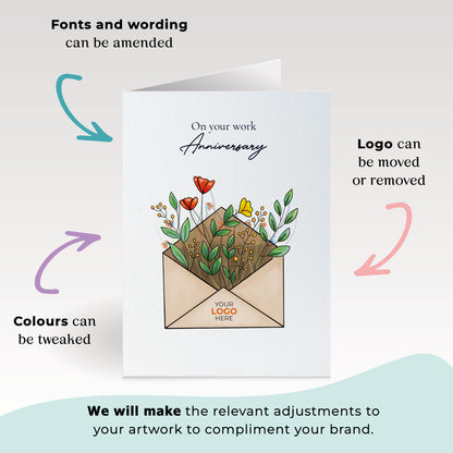 #458 - ‘Envelope with Wildflowers’ Personalised Greeting Cards