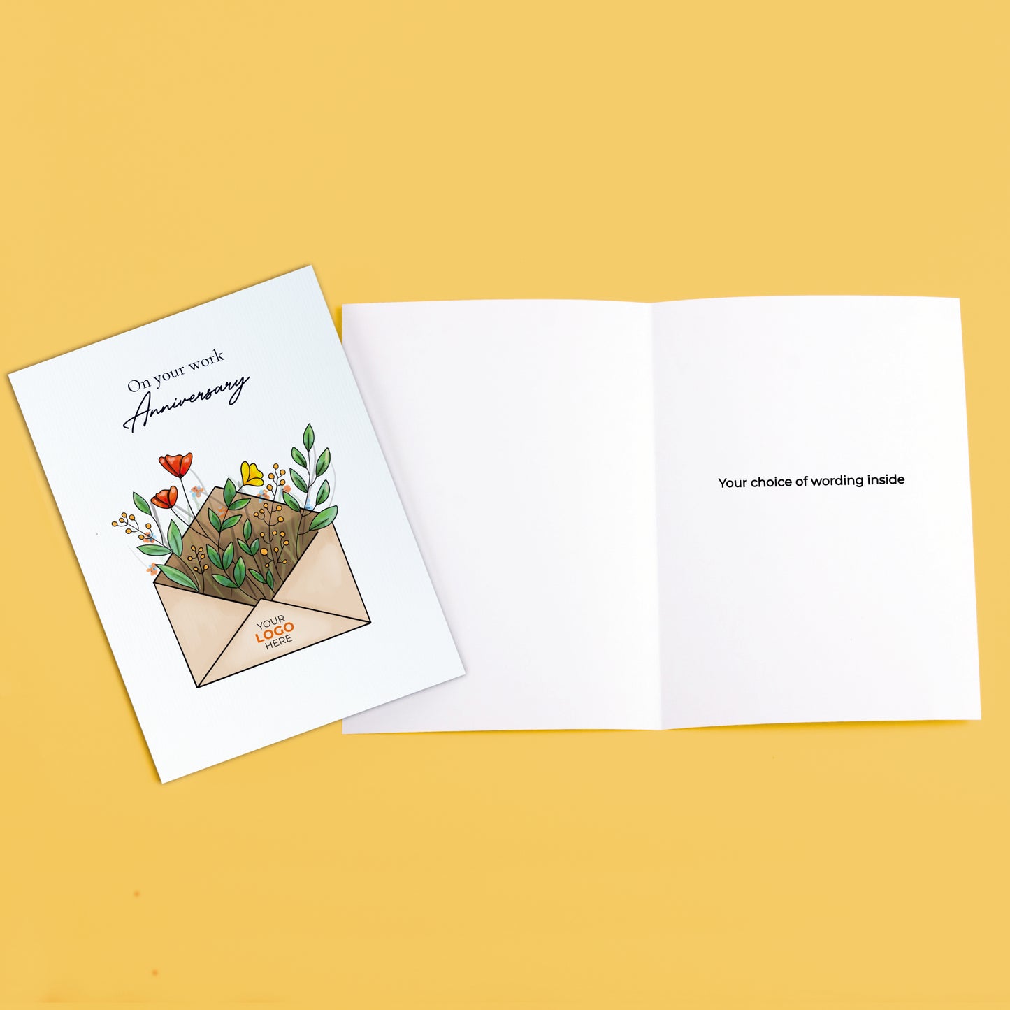 #458 - ‘Envelope with Wildflowers’ Personalised Greeting Cards