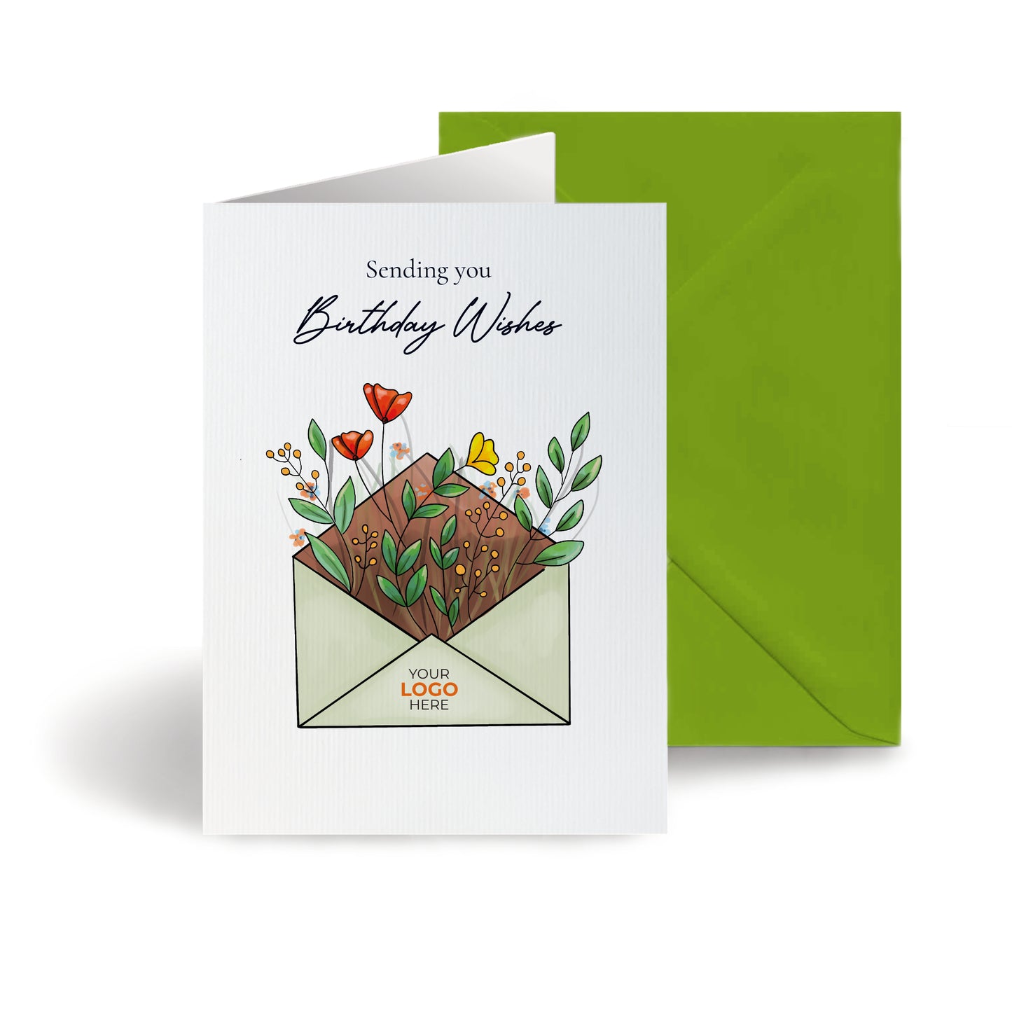 #459 - ‘Envelope with Wildflowers’ Personalised Greeting Cards