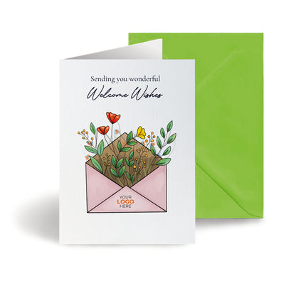 #460 - ‘Envelope with Wildflowers’ Personalised Greeting Cards
