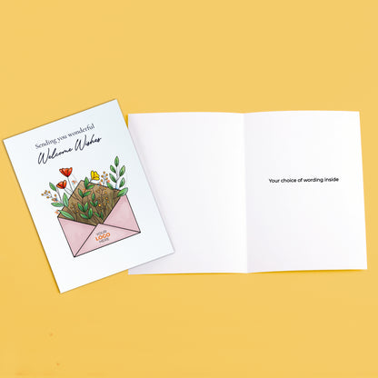 #460 - ‘Envelope with Wildflowers’ Personalised Greeting Cards