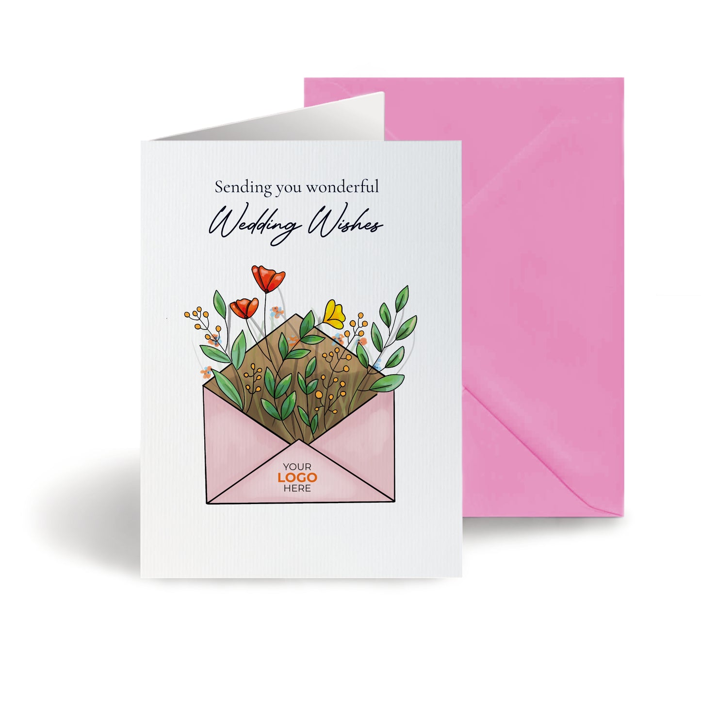 #461 - ‘Envelope with Wildflowers’ Personalised Greeting Cards