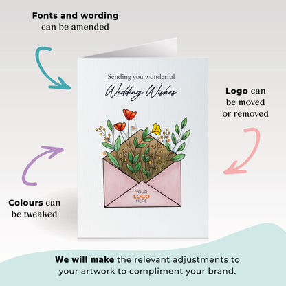 #461 - ‘Envelope with Wildflowers’ Personalised Greeting Cards