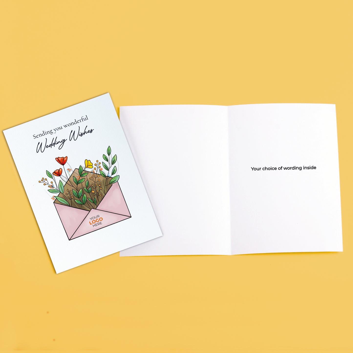 #461 - ‘Envelope with Wildflowers’ Personalised Greeting Cards