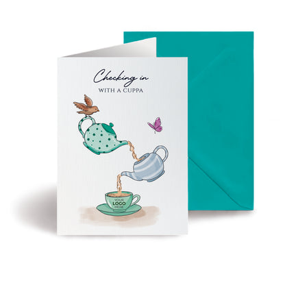#464 - ‘Pouring Teapots’ Personalised Greeting Cards