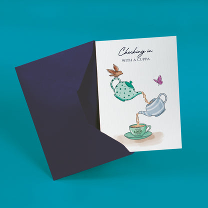 #464 - ‘Pouring Teapots’ Personalised Greeting Cards