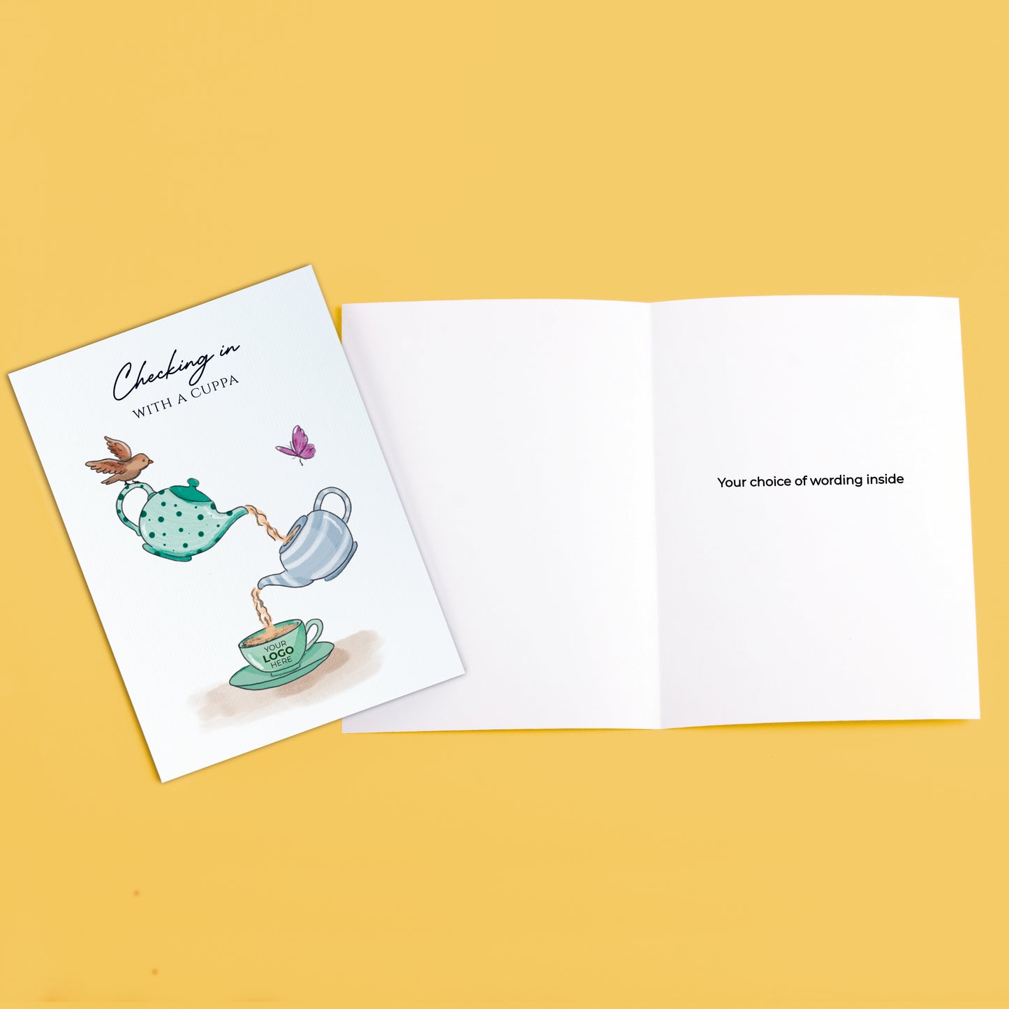 #464 - ‘Pouring Teapots’ Personalised Greeting Cards