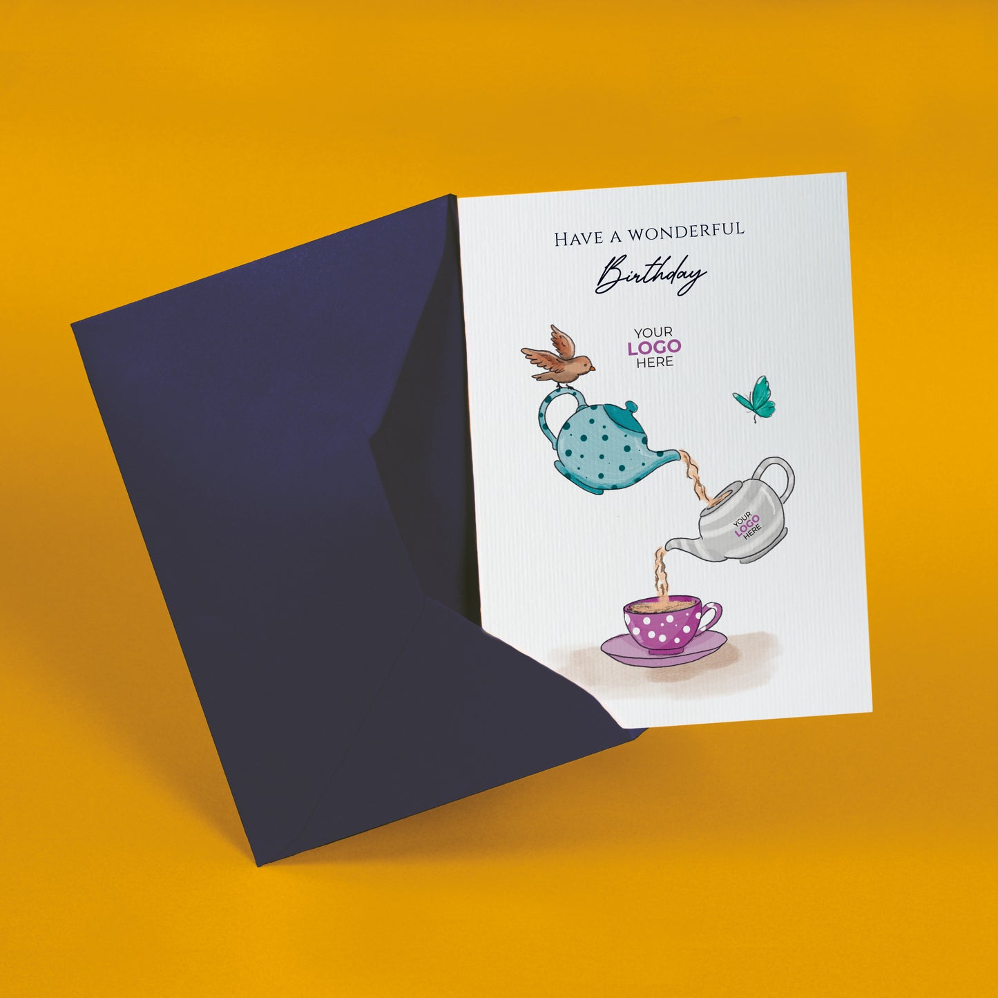 #465 - ‘Birthday Teapots’ Personalised Greeting Cards