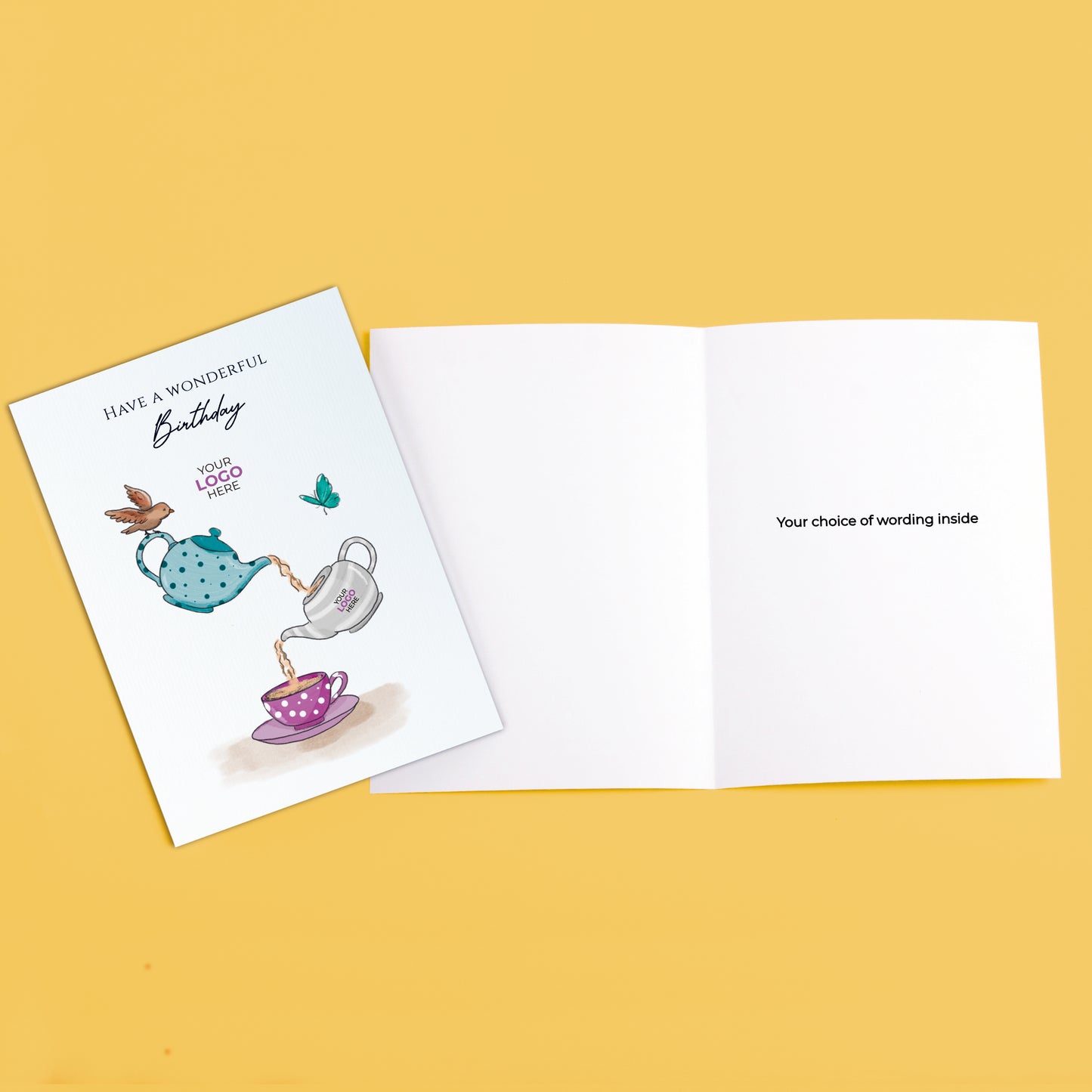 #465 - ‘Birthday Teapots’ Personalised Greeting Cards