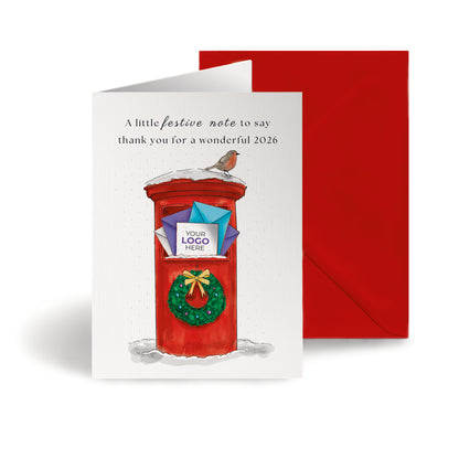 #472 - ‘Snowy Postbox' Personalised Company Christmas Cards