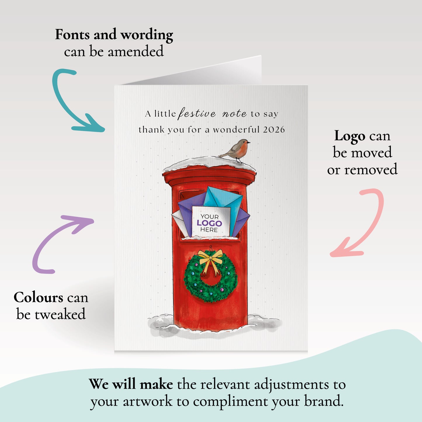 #472 - ‘Snowy Postbox' Personalised Company Christmas Cards