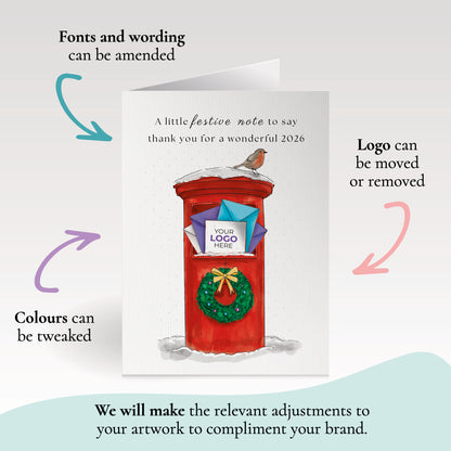 #472 - ‘Snowy Postbox' Personalised Company Christmas Cards
