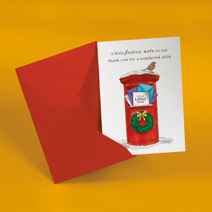 #472 - ‘Snowy Postbox' Personalised Company Christmas Cards