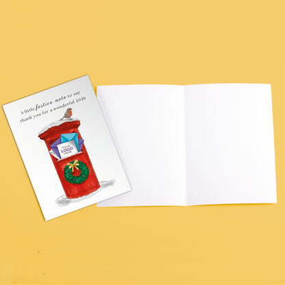#472 - ‘Snowy Postbox' Personalised Company Christmas Cards