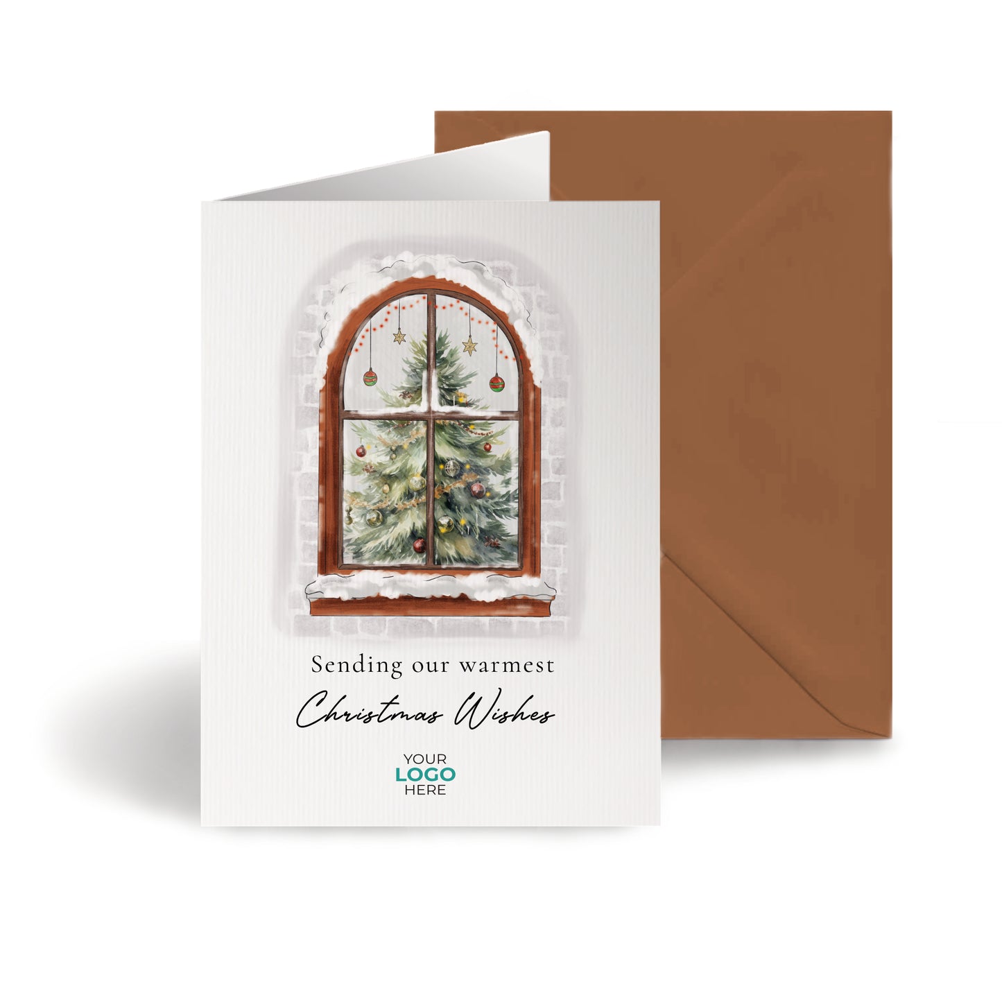 #473 - ‘Cosy Christmas Window' Personalised Company Christmas Cards