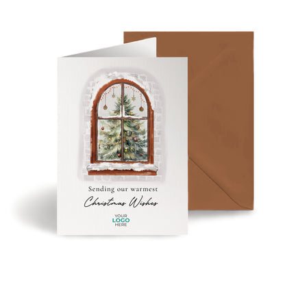 #473 - ‘Cosy Christmas Window' Personalised Company Christmas Cards