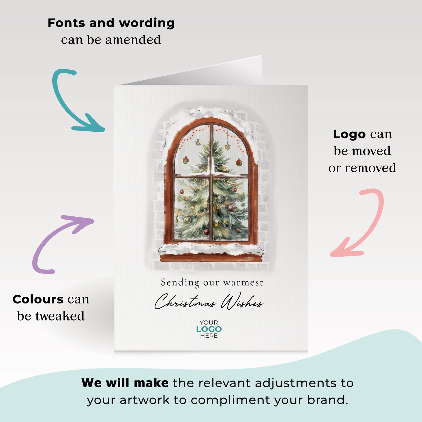 #473 - ‘Cosy Christmas Window' Personalised Company Christmas Cards