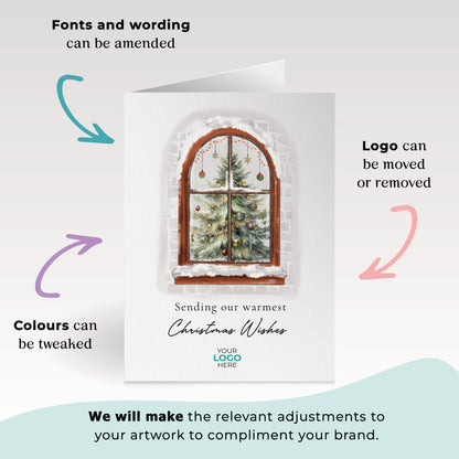 #473 - ‘Cosy Christmas Window' Personalised Company Christmas Cards