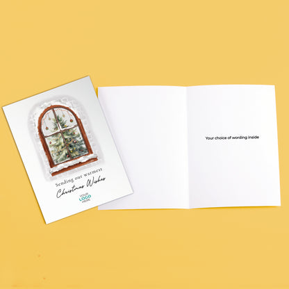 #473 - ‘Cosy Christmas Window' Personalised Company Christmas Cards