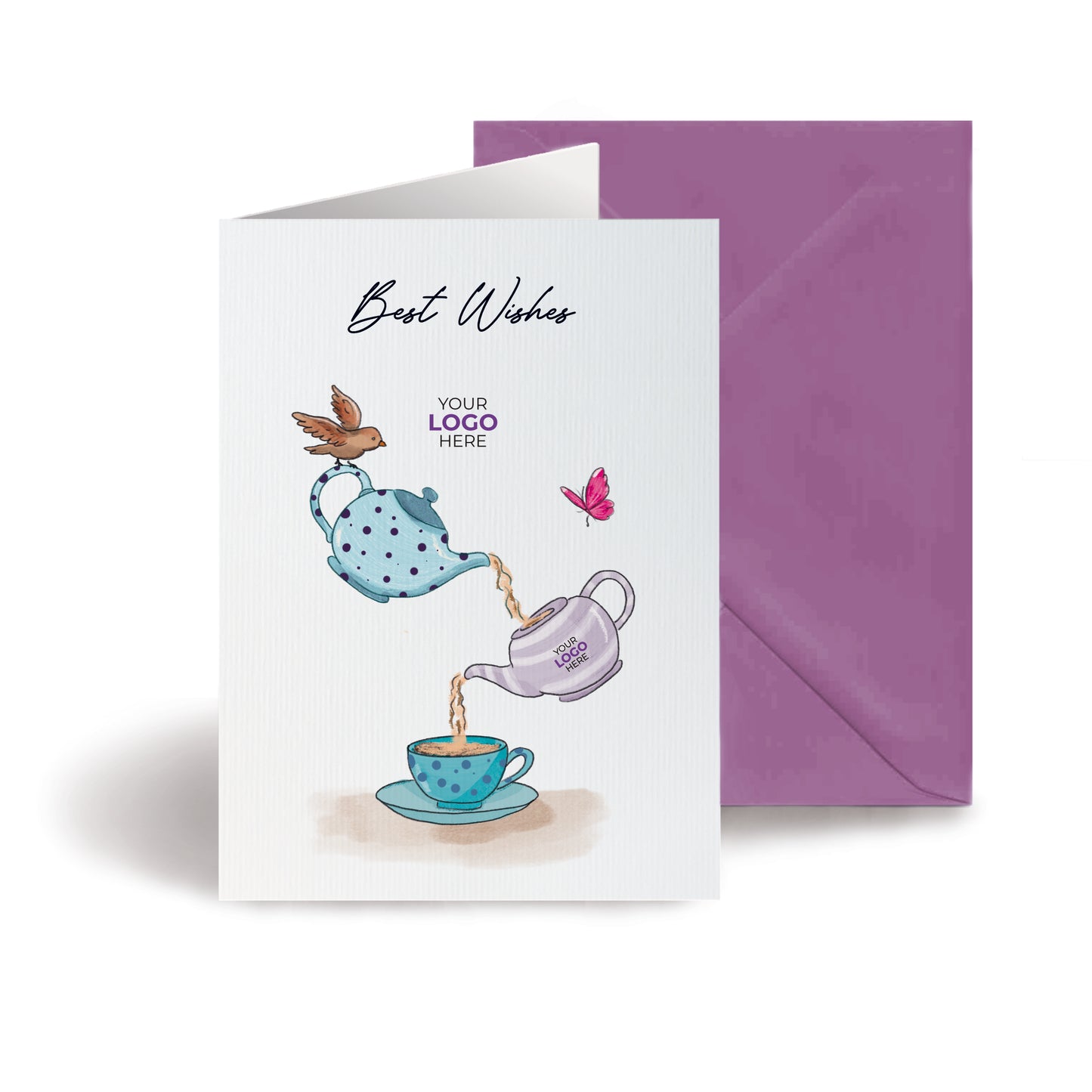 #467 - ‘Pouring Teapots’ Personalised Greeting Cards