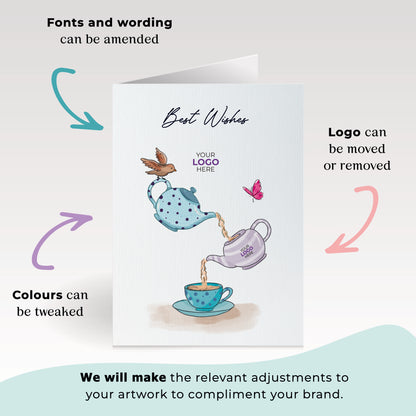 #467 - ‘Pouring Teapots’ Personalised Greeting Cards