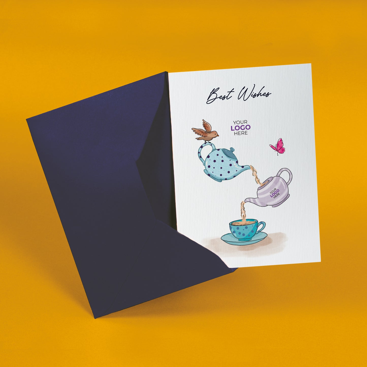 #467 - ‘Pouring Teapots’ Personalised Greeting Cards