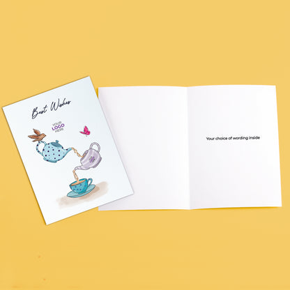 #467 - ‘Pouring Teapots’ Personalised Greeting Cards