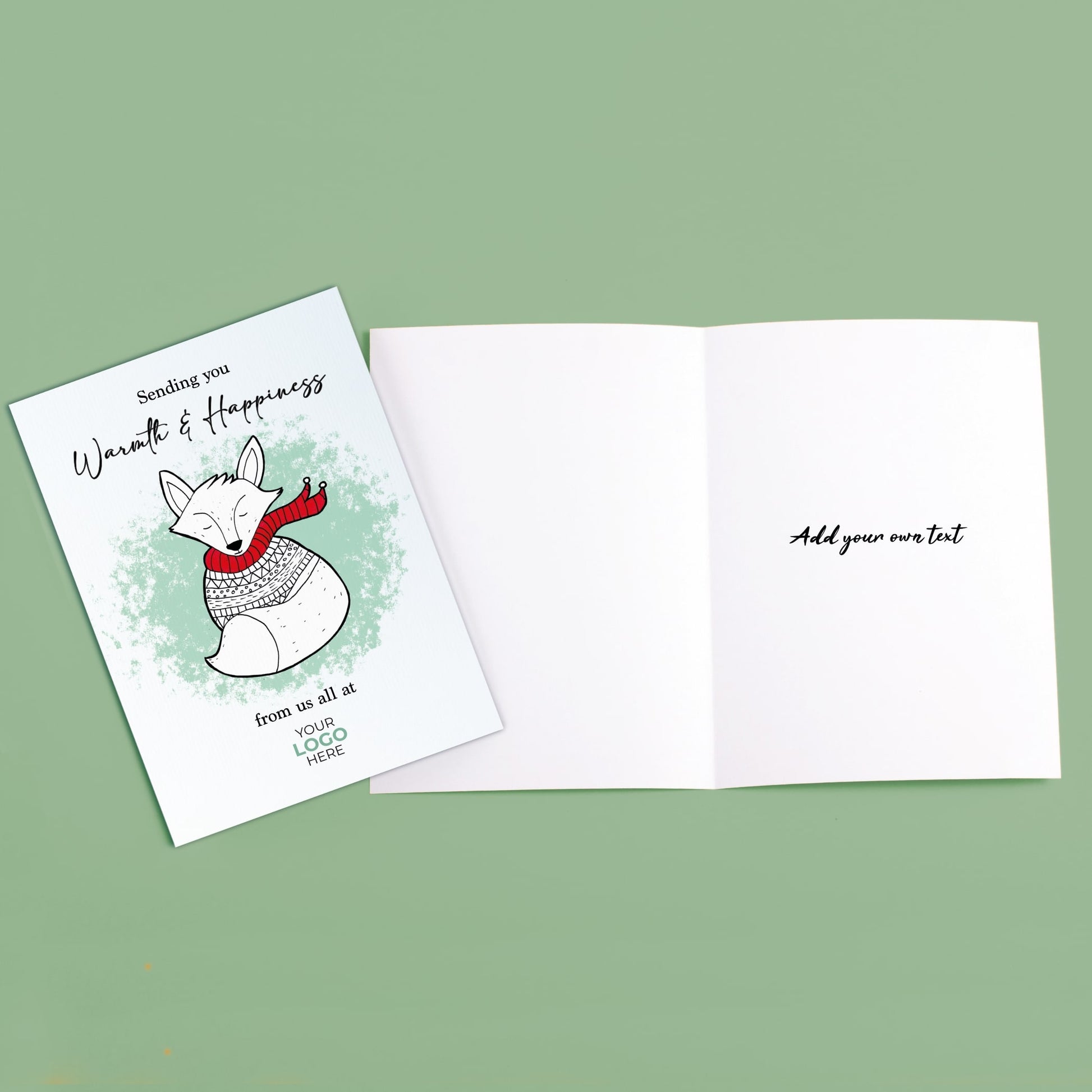 ‘Foxy Scarf’  Customised Corporate Christmas Cards image 3