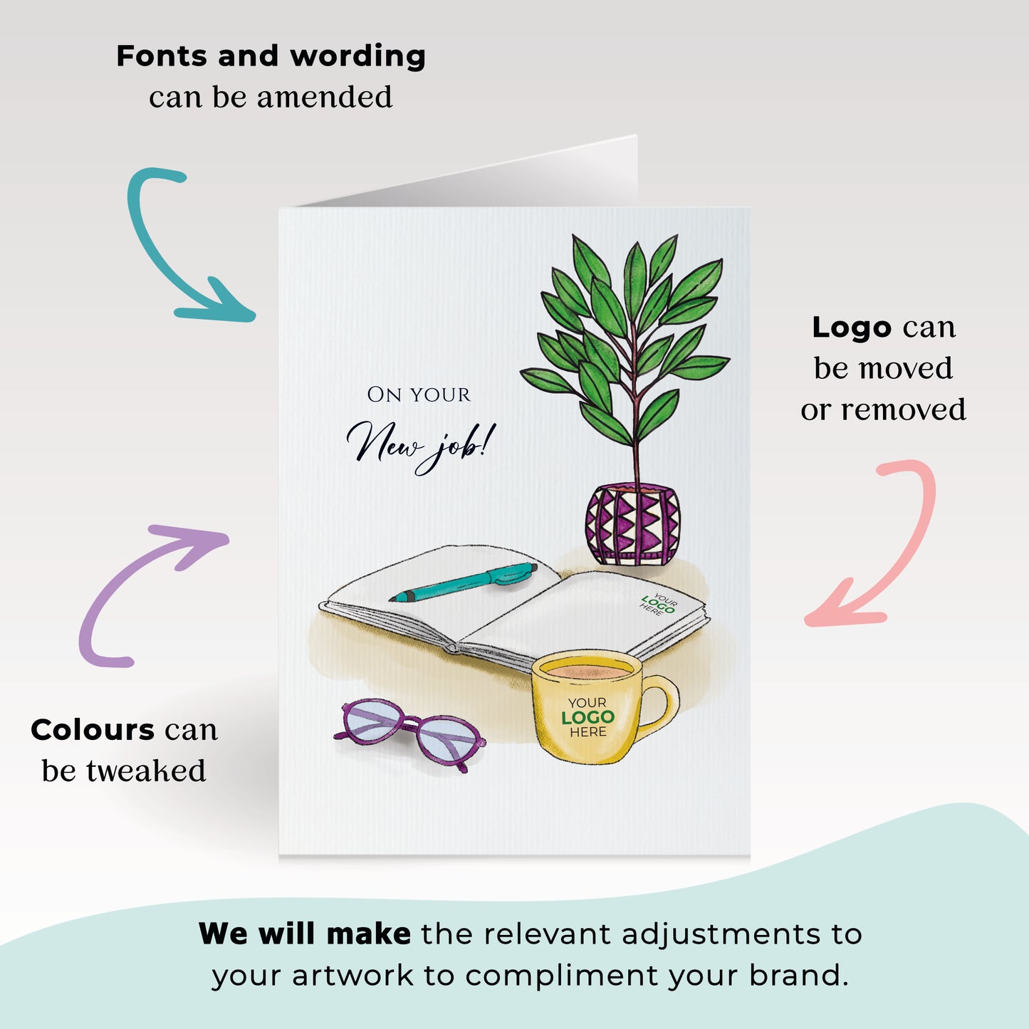 #478 - ‘Office Desk’ Personalised Greeting Cards