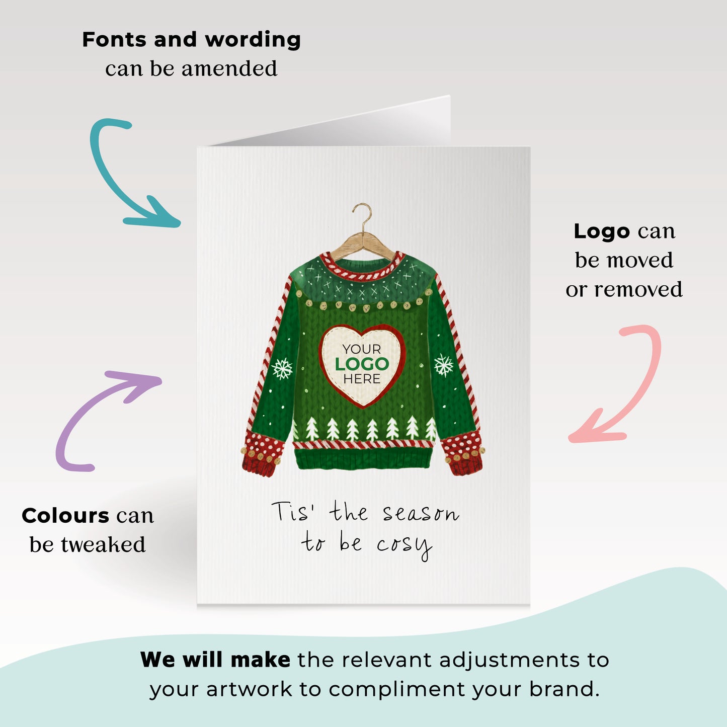 #481 - ‘Christmas Jumper' Personalised Company Christmas Cards