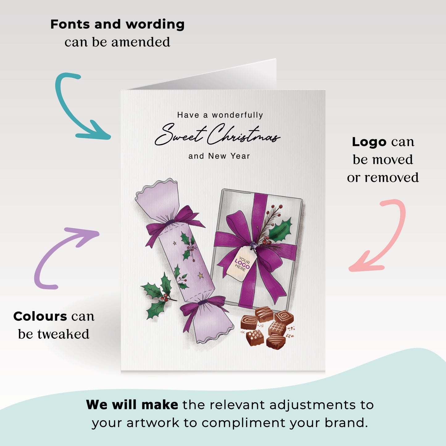 #482 - ‘Crackers & Chocolate' Personalised Company Christmas Cards