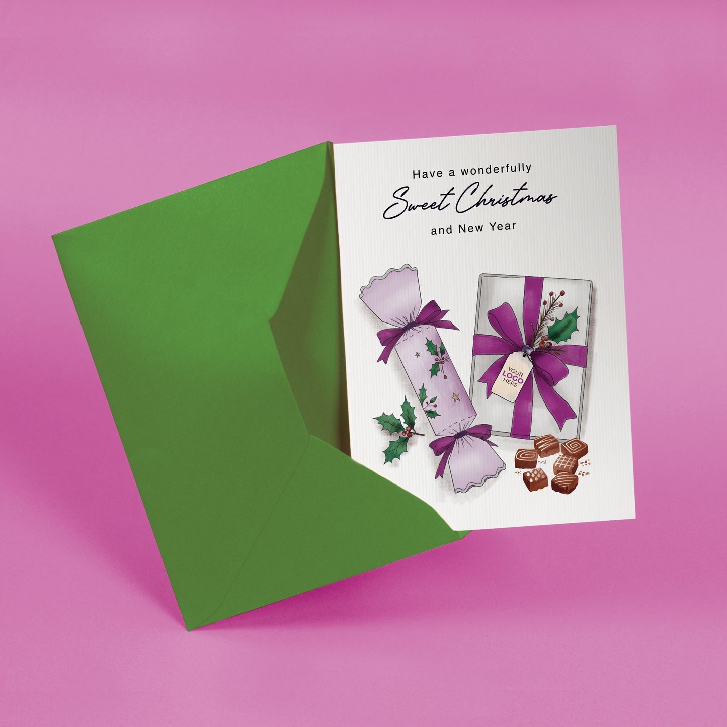 #482 - ‘Crackers & Chocolate' Personalised Company Christmas Cards