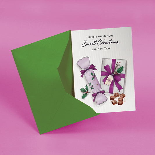 #482 - ‘Crackers & Chocolate' Personalised Company Christmas Cards