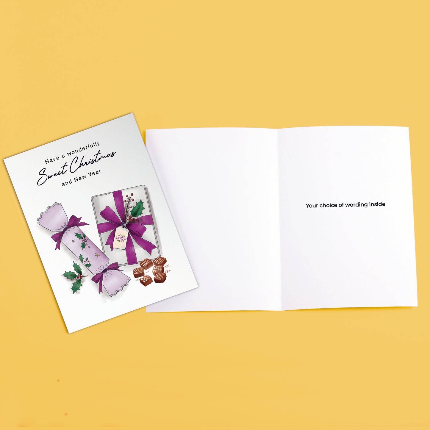 #482 - ‘Crackers & Chocolate' Personalised Company Christmas Cards