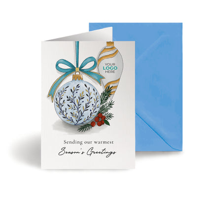 #483 - ‘Glass Baubles' Personalised Company Christmas Cards