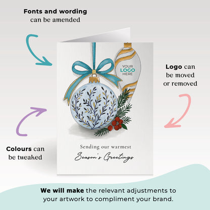 #483 - ‘Glass Baubles' Personalised Company Christmas Cards
