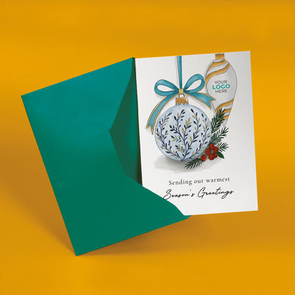 #483 - ‘Glass Baubles' Personalised Company Christmas Cards