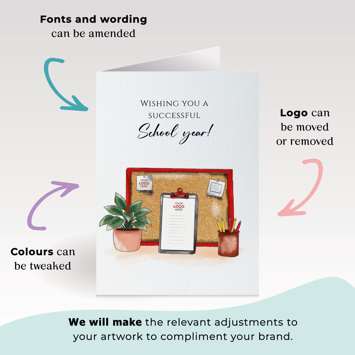 #484 - ‘Cork Board & Clipboard’ Personalised Greeting Cards