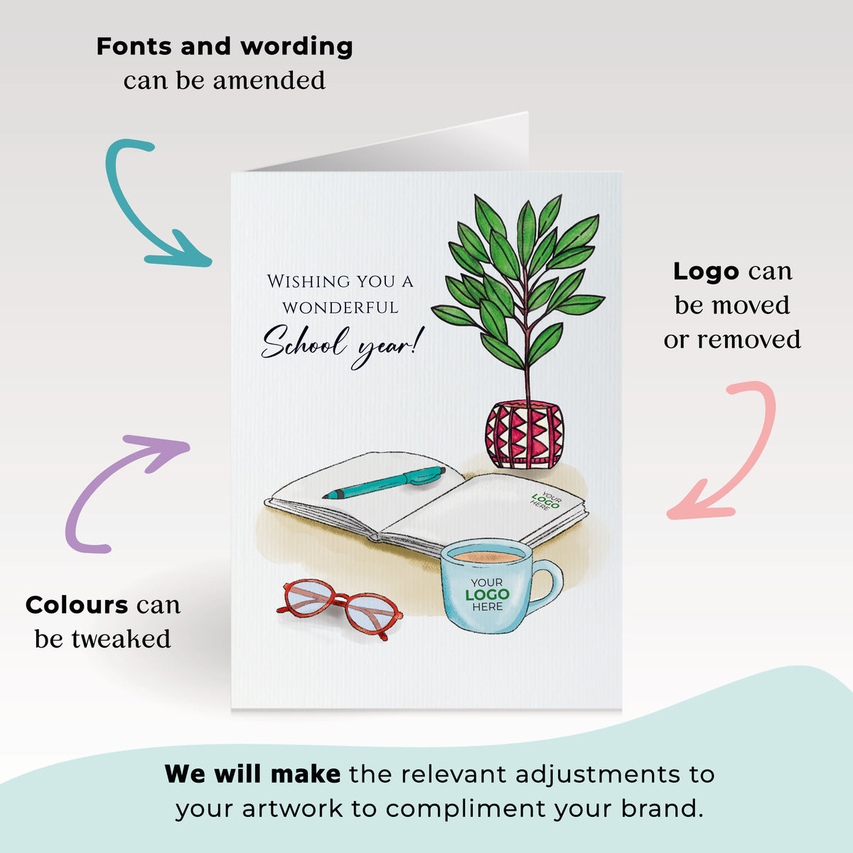 #485 - ‘Work Desk’ Personalised Greeting Cards