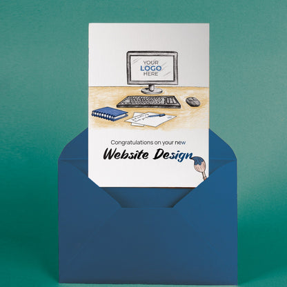 ‘Computer Desk’ Personalised Corporate Branded Creative Industries Greeting Cards image 3