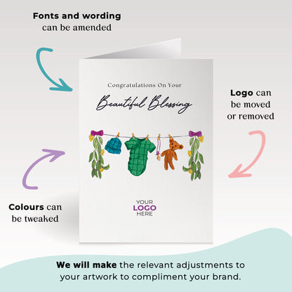 #486 - ‘Baby Clothes’ Personalised Greeting Cards