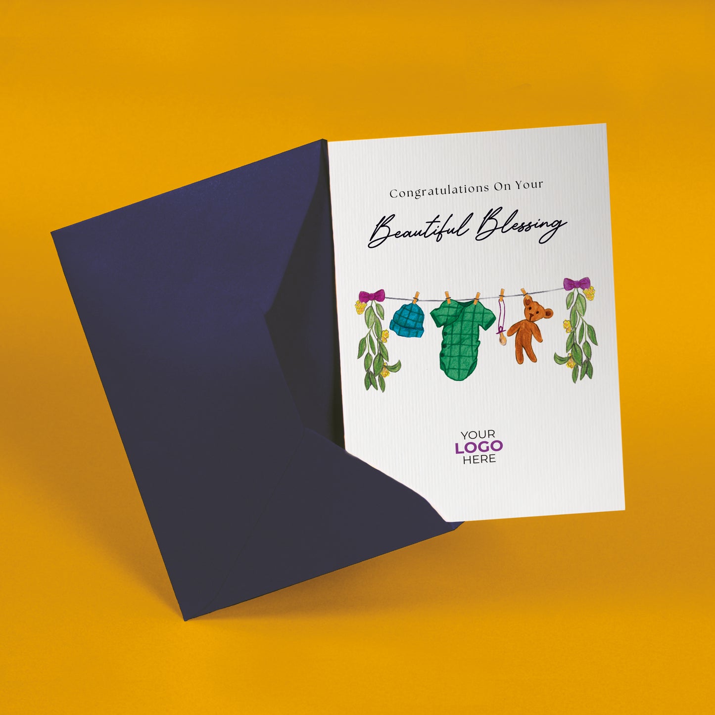 #486 - ‘Baby Clothes’ Personalised Greeting Cards