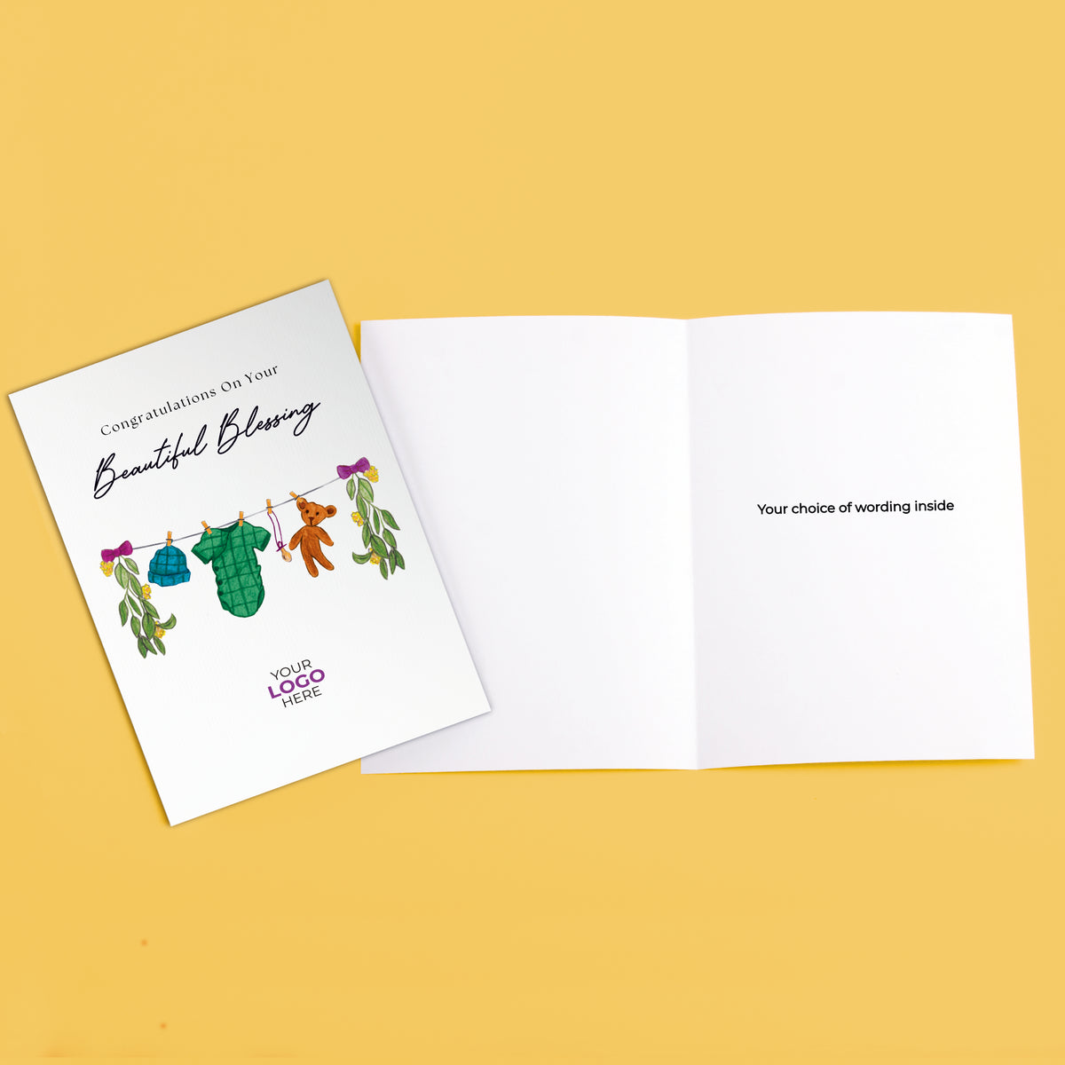 #486 - ‘Baby Clothes’ Personalised Greeting Cards